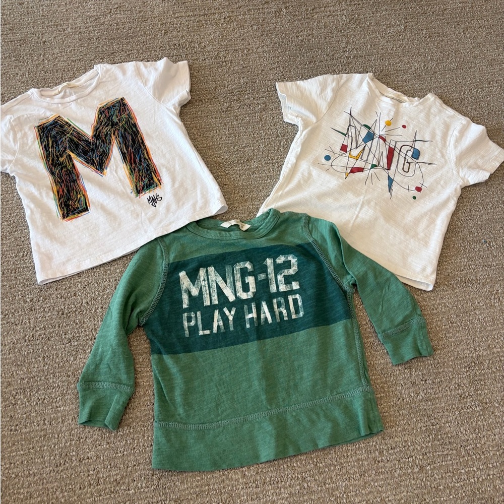 BUNDLE OS 3 NWOT MANGO MGN KIDS T SHIRTS.Also 3T EASY PEASY 2 pc. Outfit.